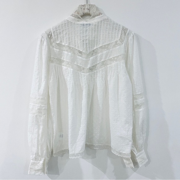 Joie 100% cotton bohemian blouse in porcelain - Picture 9 of 13